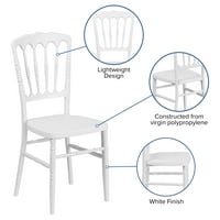 Flash bútorok HERCULES sorozat fehér gyanta egymásra Napóleon szék