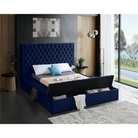 Meridian Bútor Bliss Navy Velvet Teljes Ágy