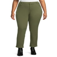 Terra & Sky Women's Plus Size Core farmer egyenes láb farmer