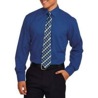 Férfi 2 darabos szilárd ruha ing és nyakkendő készlet
