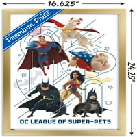 Képregény film DC liga szuper-háziállatok-társaik fali poszter, 14.725 22.375 keretes
