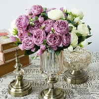 Bazsarózsa Rózsa Mesterséges Selyem Hamis Virágok Fehér Menyasszonyi Esküvői Csokor Lakberendezés