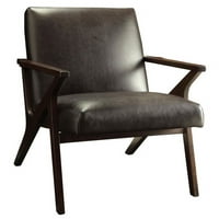 Bútor Amerika Conroy Fau bőr Párnázott akcentussal szék sötétbarna
