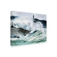 Jennifer Paxton Parker 'Lighthouse Waves II' vászon művészet