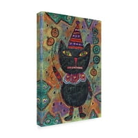 Védjegy képzőművészet 'Boo Black Cat' vászon művészet Funked up Art