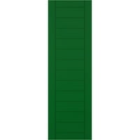 Ekena Millwork 18 W 79 H True Fit PVC vízszintes Slat keretes modern stílusú rögzített redőnyök, viridian zöld