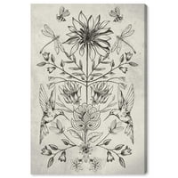 Wynwood Studio Canvas természet folyamat virág- és botanikus virágos fal art vászon nyomtatás szürke 24x36
