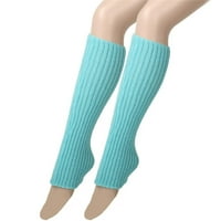 Kompressziós zokni nőknek Egyszínű Cukorka színű kötött téli lábmelegítők Laza stílusú csizma zokni égkék