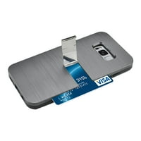 Telefonos tok állványtal Samsung S Edge S Plus vékony páncél hibrid tok kártyatartóval és Kickstand Grey -vel