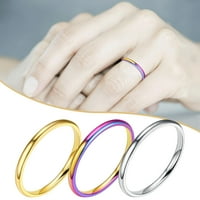 Botrong Gyűrűk nőknek rozsdamentes acél sima gyűrű titán acél pár gyűrű ékszer Méret 5-on Clearance