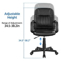 EasyFashion állítható Fau bőr forgó irodai szék, 2 -es készlet, fekete