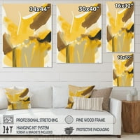ART Designart mustár sárga Retro i absztrakt folyékony tinta vászon fal Art. szélesre. magas