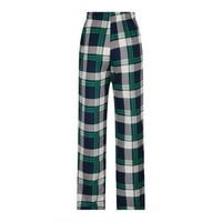 Női Alkalmi széles láb Kényelmes Sweatpants kockás kényelmes Magas derekú Lounge nadrág Zöld S méret