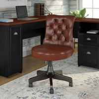 Kathy Ireland® Home Bush Furniture Ironworks Mid Hátsó Tufted Irodai szék Harvest Cherry Leather