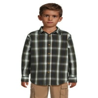 Wrangler Boys hosszú ujjú gombos ing és rövid ujjú grafikus póló, 2-csomag, méretek 4- és Husky