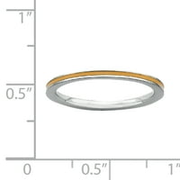 Ezüst Narancssárga Zománcozott Gyűrű