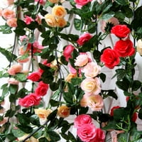 5.9 ft Fehér Rózsa koszorú mesterséges virágos koszorú fehér virág szőlő hamis selyem virág koszorú lógó Rózsa borostyán