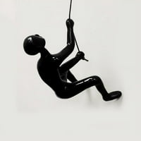 Hegymászó ember Wall Art 30 bőr kötél-Fekete