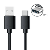 USB C kábel, 4ft gyors töltőkábel Meizu 16T-hez-Fekete