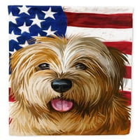 Norfolk Terrier Kutya Amerikai Zászló Zászló Vászon Ház Mérete