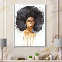 Designart 'afro-amerikai nő portréja X' Modern keretes vászon falfestmény nyomtatás