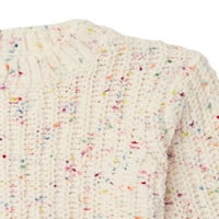 Wonder Nation Girls hosszú ujjú Chenille újdonság pulóver pulóver, méretek 4- & Plus