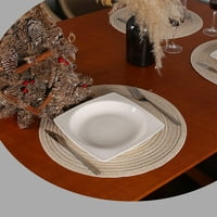 Placemats készlet 6, mosható kerek szőtt hely szőnyeg konyhai asztal Asztal szőnyeg
