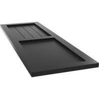 Ekena Millwork 15 W 78 H True Fit PVC parasztház sík panel kombinált rögzített redőnyök, fekete