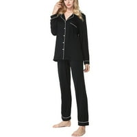 Női Pizsama & Loungewear Köntös Nightshirts & Hálóing Nyári Téli Készletek Hosszú Ujjú Gomb Hálóruha Hajtóka Hálóruha