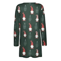 Hueook kardigánok nőknek Molett méretű téli Őszi Hosszú ujjú karácsonyi divat nyomtatás alkalmi könnyű kardigán pulóverek