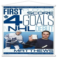 Toronto Maple Leafs-Austin Matthews történelem fali poszter fa mágneses kerettel, 22.375 34