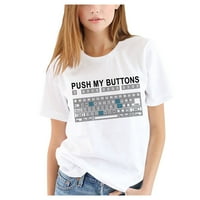 Bazyrey Női felsők Női Lányok Plusz méretű nyomtatási pólók ing rövid ujjú póló blúz felsők Fehér XS