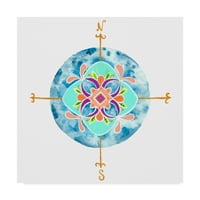 Védjegy Szépművészet 'Blue Mandala II' vászon művészete, Rebekah Ewer
