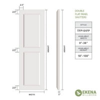 Ekena Millwork 15 W 54 H True Fit PVC Két egyenlő sík paneles redőny, Lépéskék