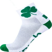 Ír Szent Patrik napja fehér negyed zöld sarok & Lábujj zokni-Donegal Bay-Unise-Egy méret-negyed