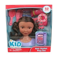 Kid Connection Beauty Salon Styling Head Play Set, afroamerikai
