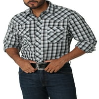 Wrangler® férfi hosszú ujjú nyugati kockás ing