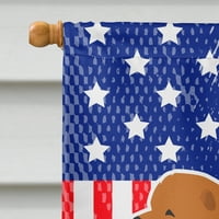 Carolines kincsek BB3351CHF USA hazafias Chow Chow zászló vászon ház mérete nagy, többszínű